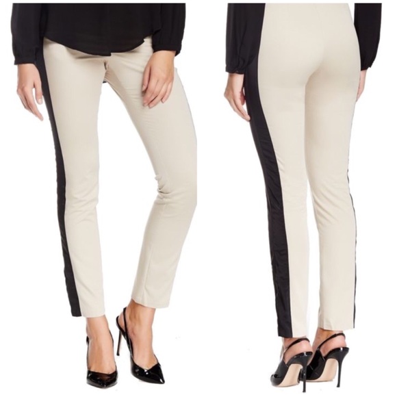 Harlowe & Graham Pants - NWT Harlowe&Graham Khaki Racer Stripe Ankle Pants